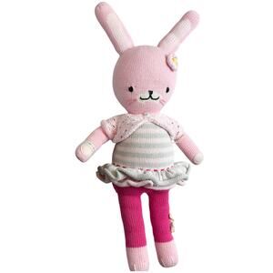 Cuddle+Kind Chloe the Bunny Rabbit Pink Knit Doll 20”